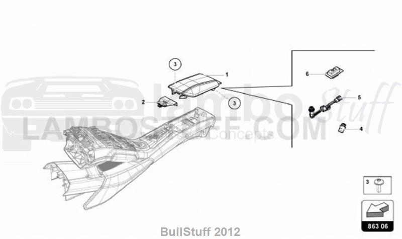 2017 Lamborghini HURACAN LP580-2 COUPE ARABIA STOWAGE COMPARTMENT (863.06.00)